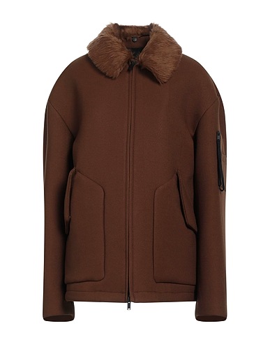 HEVÒ Jacket Chocolate brown 100% Polyester, Alpaca wool, Virgin Wool