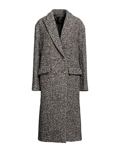 PINKO Coat Dark brown 56% Polyester, 23% Cotton, 11% Acrylic, 10% Virgin Wool