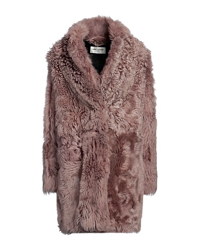 SAINT LAURENT Coat Antique rose Lamb fur