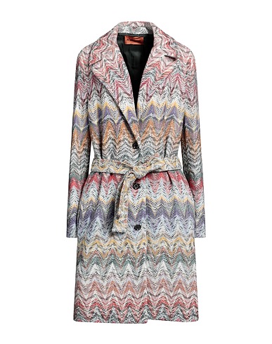 MISSONI Full-length jacket White 77% Wool, 20% Cotton, 3% Polyamide