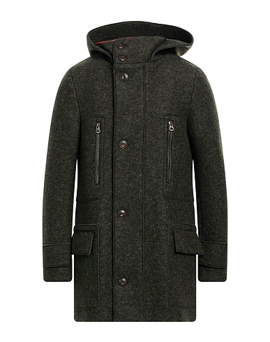 STEWART Coat Military green 62% Polyester, 35% Virgin Wool, 3% Elastane
