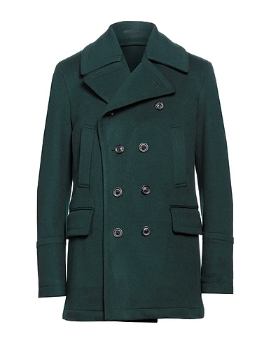 LARDINI Coat Dark green 100% Wool