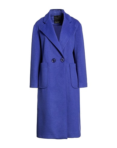 YES LONDON Coat Dark purple 91% Polyester, 9% Viscose