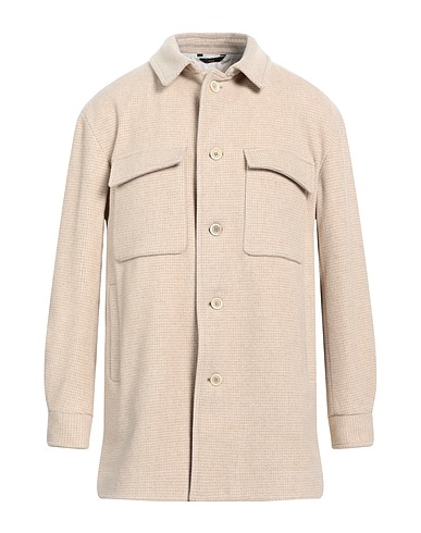 HEVÒ Patterned shirt Beige 70% Wool, 15% Polyester, 10% Nylon, 5% Other Fibres