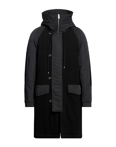 PAOLO PECORA Coat Black 70% Wool, 15% Polyester, 10% Polyamide, 5% Other Fibres