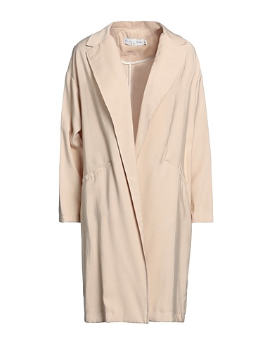 SKILLS & GENES Full-length jacket Beige 90% Viscose, 10% Polyester