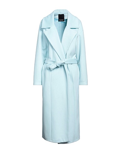 YES LONDON Coat Sky blue 91% Polyester, 9% Viscose