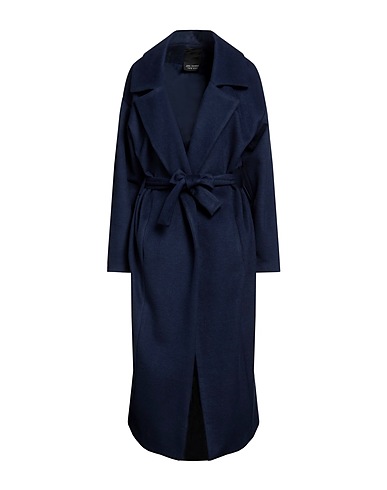 YES LONDON Coat Navy blue 91% Polyester, 9% Viscose