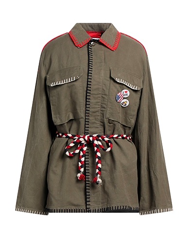 DE' HART Full-length jacket Military green 100% Cotton