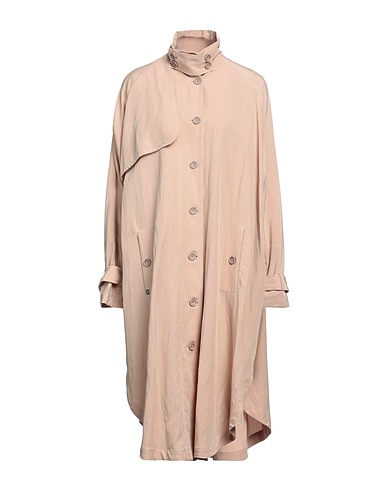 MANILA GRACE Full-length jacket Beige 75% Lyocell, 22% Other Fibres, 3% Linen