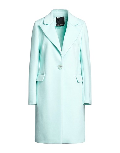 YES LONDON Coat Sky blue 91% Polyester, 9% Viscose
