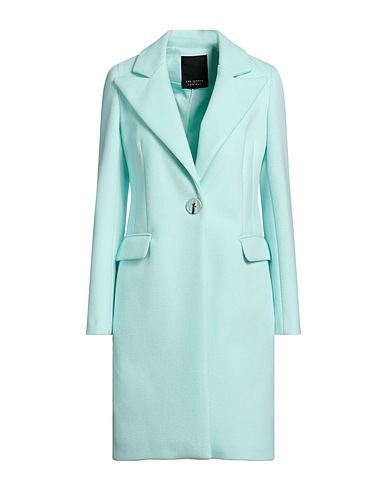 YES LONDON Coat Turquoise 91% Polyester, 9% Viscose