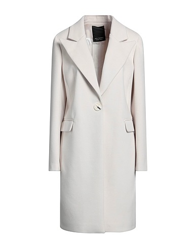 YES LONDON Coat Off white 91% Polyester, 9% Viscose