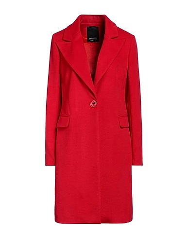 YES LONDON Coat Red 91% Polyester, 9% Viscose