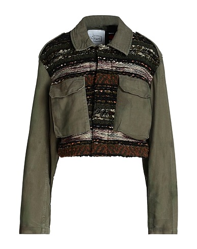 DE' HART Jacket Military green 60% Cotton, 22% Polyester, 16% Acrylic, 2% Polyamide