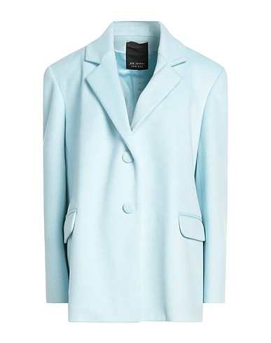 YES LONDON Coat Sky blue 91% Polyester, 9% Viscose