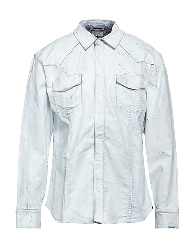 GUESS Patterned shirt White 98% Cotton, 2% Elastane