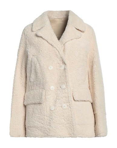 YVES SALOMON Teddy Coat Ivory 100% Lamb Shearling