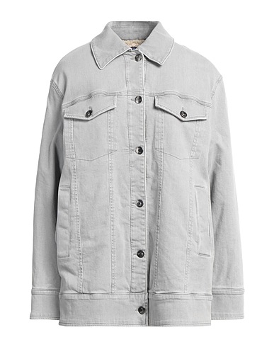 JACOB COHЁN Denim jacket Light grey 98% Cotton, 2% Elastane
