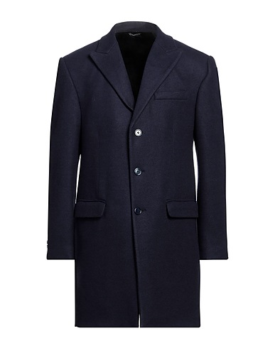 GREY DANIELE ALESSANDRINI Coat Navy blue 57% Polyester, 39% Acrylic, 4% Wool