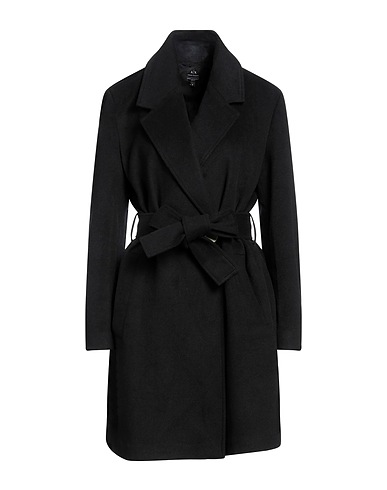 ARMANI EXCHANGE Coat Black 52% Wool, 42% Polyester, 3% Polyamide, 3% Acrylic