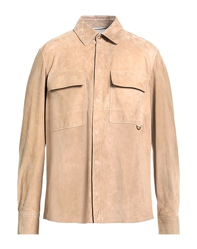 AGNONA Solid colour shirt 100% Lambskin, Brass