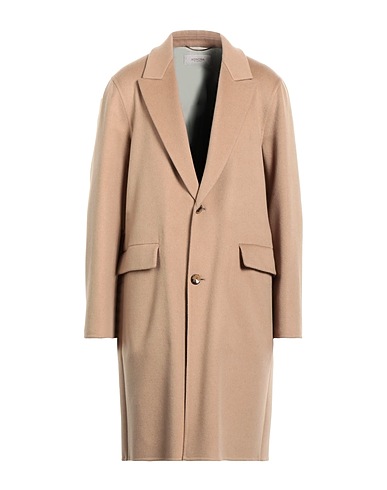 AGNONA Coat Camel 100% Cashmere, Metal