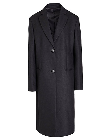 8 by YOOX Παλτό OVERSIZE SINGLE-BREASTED COAT
 Μαύρο 60% Μαλλί, 30% Πολυεστέρας, 10% Άλλες ίνες