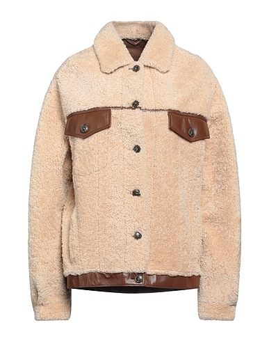 SIMONETTA RAVIZZA Teddy Coat Beige 100% Leather