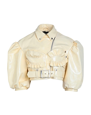 SIMONE ROCHA Biker jacket Cream 100% Bovine leather