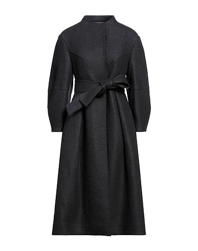MAX MARA Coat Charcoal 88% Virgin Wool, 12% Cashmere