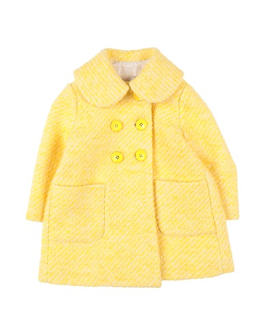 MONNALISA Coat Yellow 29% Acrylic, 28% Cotton, 24% Polyester, 12% Virgin Wool, 7% Synthetic fibers
