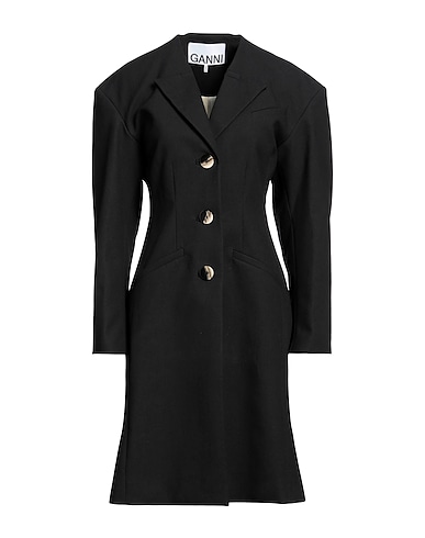 GANNI Full-length jacket Black 100% Organic cotton