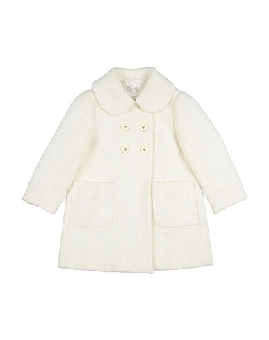 MONNALISA Coat Off white 29% Acrylic, 28% Cotton, 24% Polyester, 12% Virgin Wool, 7% Synthetic fibers