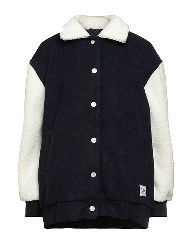 LEE Teddy Coat Navy blue 68% Polyester, 32% Wool