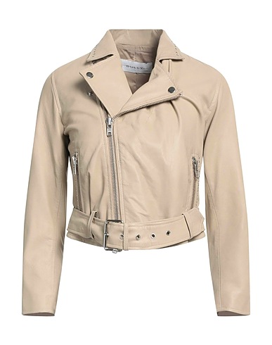 BULLY Bikerjacke Beige 100% Leder