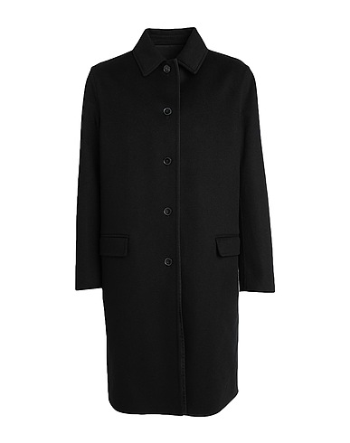 VALENTINO GARAVANI Coat Black 90% Virgin Wool, 10% Cashmere, Polyester, Elastomultiester
