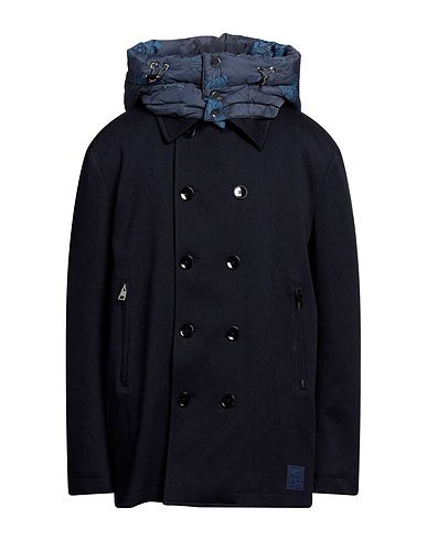 ETRO Coat Navy 100% Virgin Wool, Polyurethane, Polyamide