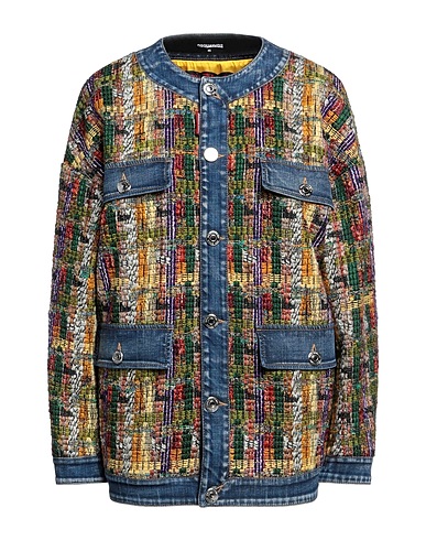 DSQUARED2 Denim jacket Blue 58% Cotton, 39% Virgin Wool, 2% Viscose, 1% Polyamide, Elastane