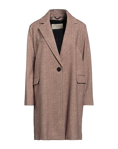 CIRCOLO 1901 Coat Khaki 95% Cotton, 5% Elastane