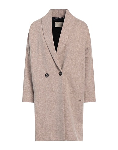 CIRCOLO 1901 Coat Light brown 44% Virgin Wool, 42% Cotton, 14% Polyamide