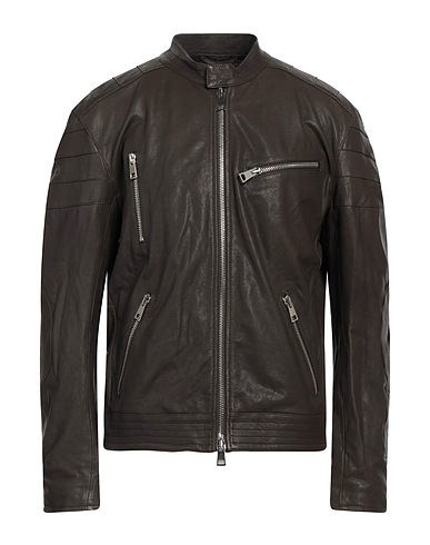 DONDUP Biker jacket Taupe 100% Lambskin