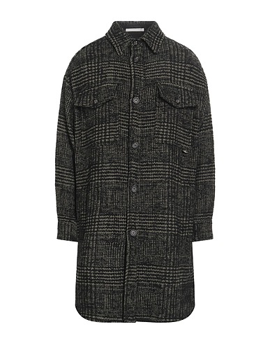 PAOLO PECORA Coat Military green 49% Synthetic fibers, 34% Cotton, 9% Wool, 5% Alpaca wool, 3% Other Fibres