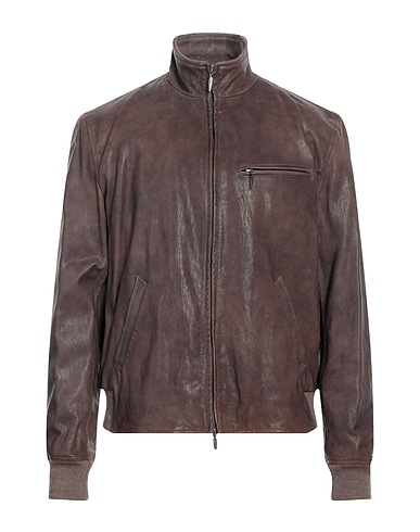 STEWART Jacket Dark brown Goat skin