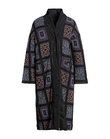 VIRGINIA BIZZI Coat Black 100% Polyester, Cotton