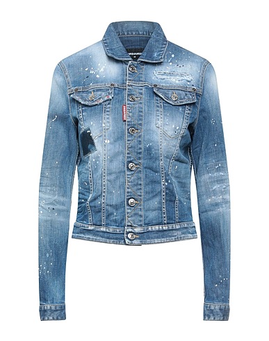 DSQUARED2 Denim jacket Blue 92% Cotton, 6% Elastomultiester, 2% Elastane
