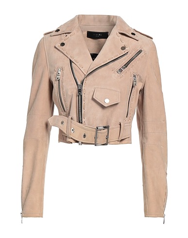 AMIRI Biker jacket Beige 100% Soft Leather