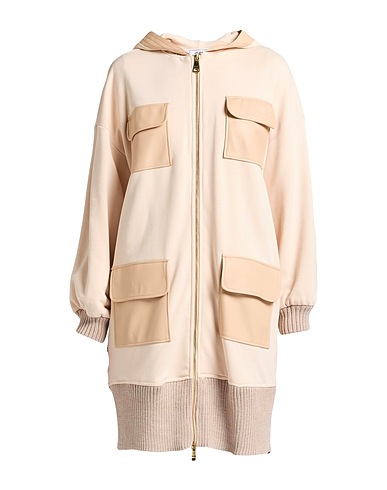 JIJIL Full-length jacket Beige 88% Cotton, 12% Polyester, Polyurethane coated