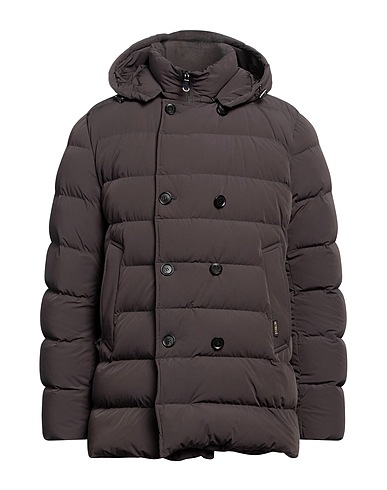 HETREGO' Shell jacket Dark brown 88% Polyamide, 12% Elastane