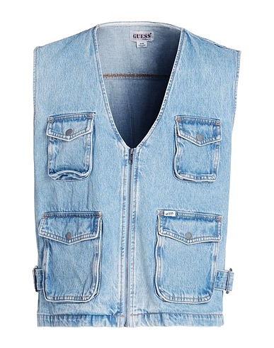 GUESS Giubbotto jeans Blu 100% Cotone